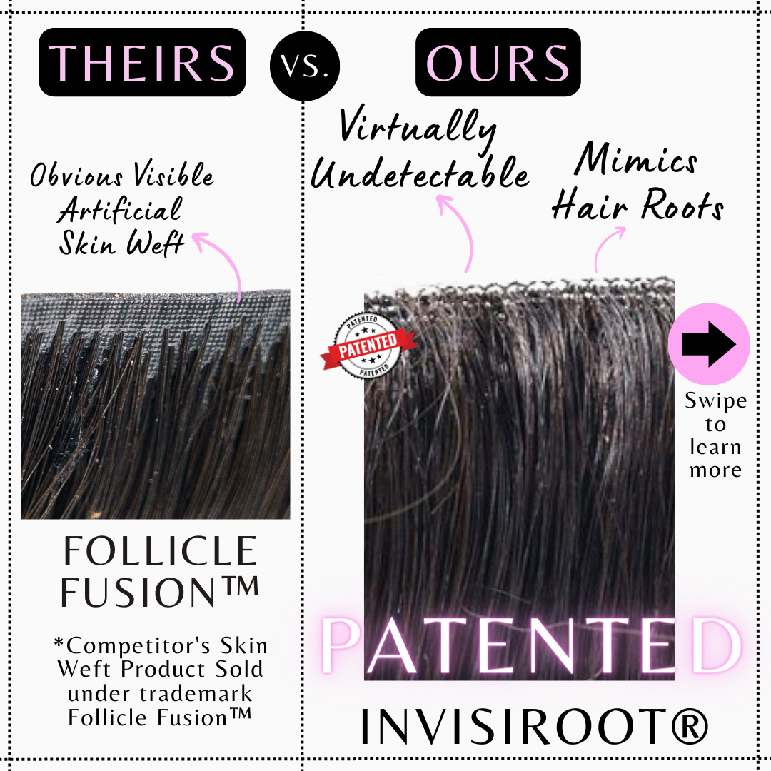 Upgrade from competitor's Follicle Fusion™ Clip-ins to our Patented InVisiRoot® Clip-ins. Experience True Undetectable Results: This is Nicole Burmese 4A Kinky Curly texture  InVisiRoot® Clip-ins