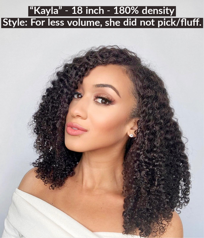 Kayla - 3c - Virgin Burmese Hair - Loose Kinky Curly - InvisiRoot Thin-Part Wig™️