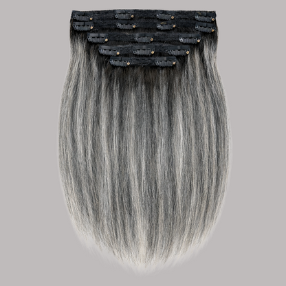 Salt & Pepper Yaki Silk Pressed -  InVisiRoot® Clip-ins